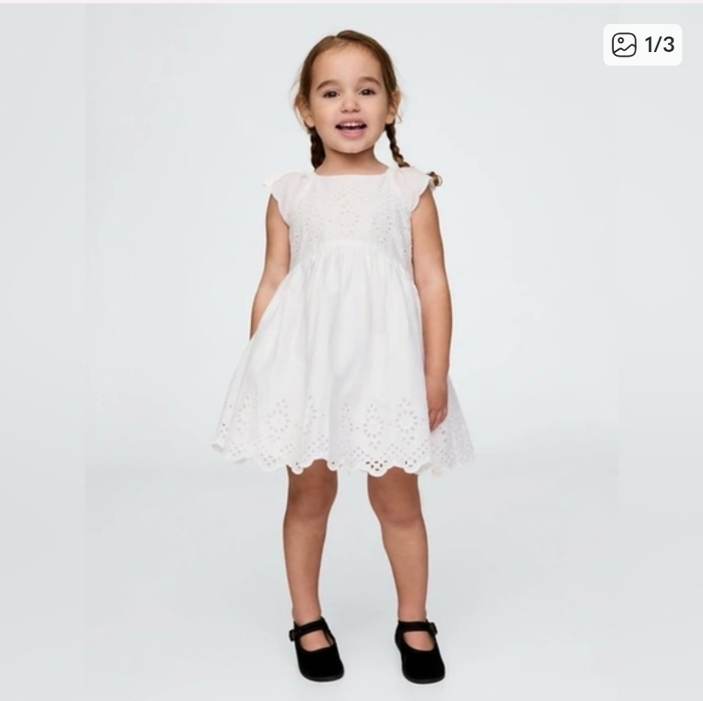 Gap White Eyelet Toddler Dress